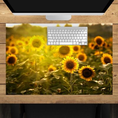 Premium Vinyl Desk Pad - Sunflower Field - 60 x 40 cm (BPA Free)