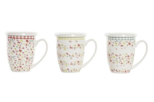 MUG INFUSIONES PORCELANA 12X9X11 380ML, FLORES 3 S PC192983