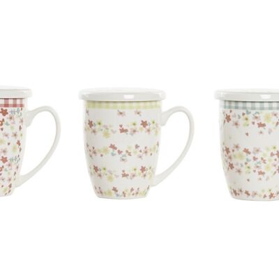 MUG INFUSIONES PORCELANA 12X9X11 380ML, FLORES 3 S PC192983