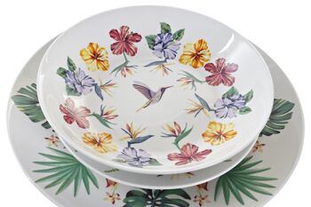 VAISSELLE 18 PORCELAINE 27X27X2,5 TROPIC GARDEN PC192988 7