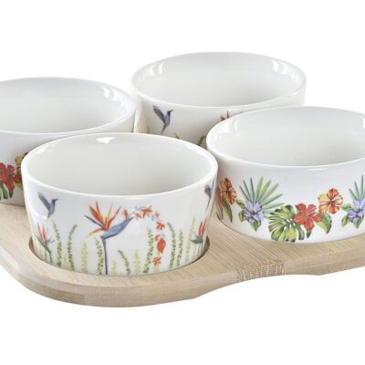 VORSPEISE-SET 5 STEINZEUG 19,7X19,7X1 TROPIC GARDEN PC192995