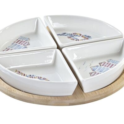 APPETIZER SET 5 BAMBOO STONEWARE 21,5X21,5X1 SALITTER PC192998