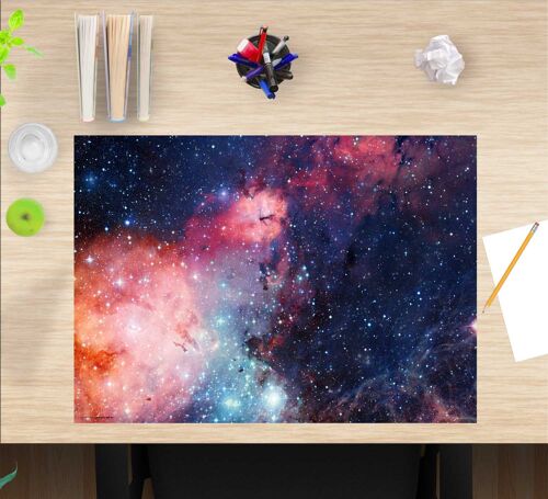 Schreibunterlage aus premium Vinyl für Kinder und Erwachsene – Entfernte Galaxie – 60 x 40 cm (BPA-frei)