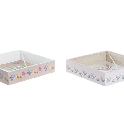 NAPKIN HOLDER MDF 18X18X4 TROPIC GARDEN 2 ASSORTMENTS. PC193011