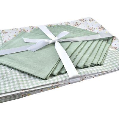 TABLECLOTH SET 9 COTTON 150X250X0,5 VICHY GREEN PC193040