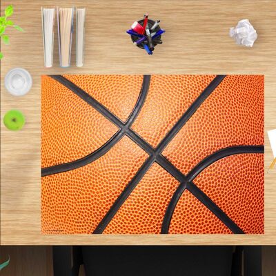 Sous-main en vinyle de qualité supérieure pour enfants et adultes - Basketball - 60 x 40 cm (sans BPA)