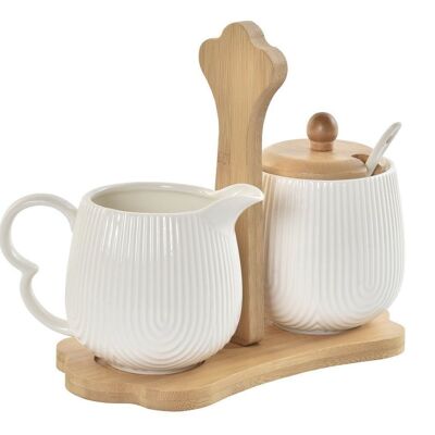 SUCRIER SET 3 BAMBOU PORCELAINE 19,5X7,5X17,5 PC193595