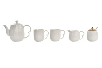 CAFE SET 6 BAMBOU PORCELAINE 29X26X7 BLANC PC193597 2