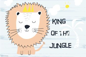 Sous-main en vinyle premium pour enfants - Roi de la jungle - 60 x 40 cm (sans BPA) 2