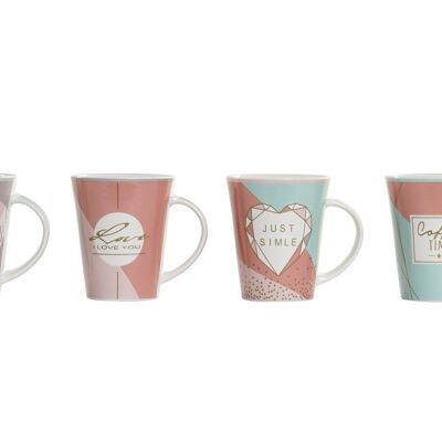 PORCELAIN MUG 12X9X11 350ML MODERN 4 ASSORTMENTS. PC193822