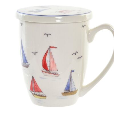 MUG INFUSIONES PORCELLANA 12X9X11 380ML BARCHE A VELA PC193938