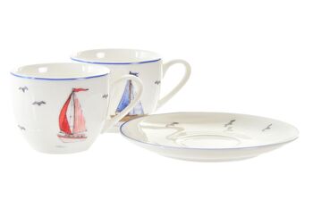 MUG SET 2 PORCELAINE 8,5X6X5 90ML VOILIERS 2 ASSORTIMENTS. PC193940 2