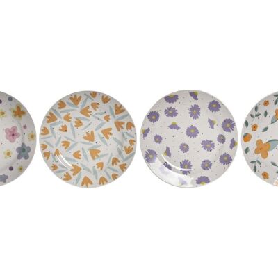 PORCELAIN PLATE 27X27X2 FLOWERS 4 ASSORTMENTS. PC193949