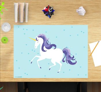 Sous-main en vinyle de qualité supérieure pour enfants - Licorne - 60 x 40 cm (sans BPA) 1