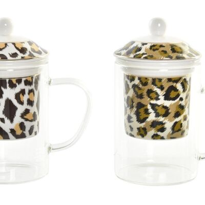 BECHER AUFFUSIONSKRISTALL 12X8X14,5 300ML LEOPARD 2 PC193953