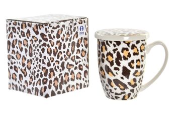 MUG INFUSION PORCELAINE 12X9X11 380ML LEOPARD 2 PC193954 4