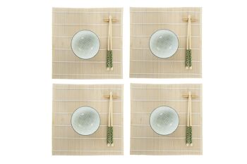 SUSHI SET 16 GRES BAMBOU 14,5X14,5X31 VERT PC194062 2