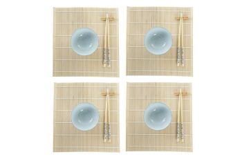 SUSHI SET 16 GRES BAMBOU 14,5X14,5X31 BLEU PC194063 2