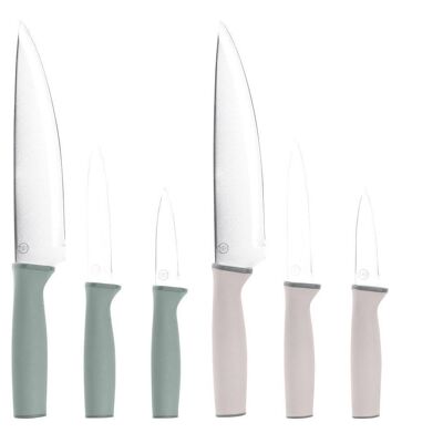 KNIFE SET 3 STAINLESS STEEL PP 4,5X2X33,5 2 ASSORTMENT. PC194374
