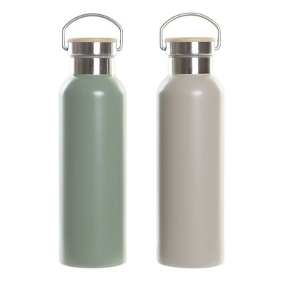 STAINLESS STEEL BOTTLE 7X7X25 500ML DOUBLE WALL 2 ASSORTMENTS. PC194377