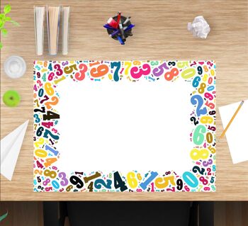 Sous-main en vinyle premium pour enfants et étudiants - chiffres colorés - 60 x 40 cm (sans BPA) 1