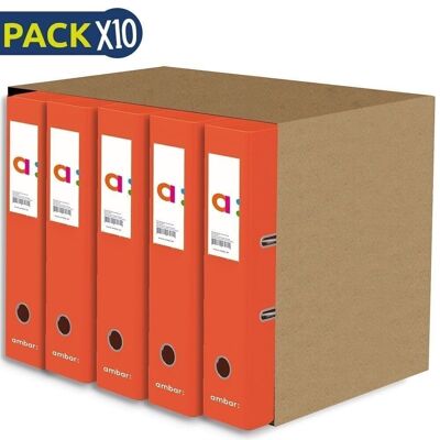 Pack 10 archivadores A4 Naranja