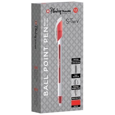Pack 12 Bolígrafos Platignum S-Tixx Ball Point 0.5 rojo