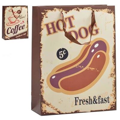Bolsa regalo hot dogcoffee 33x25cm 2 modelos