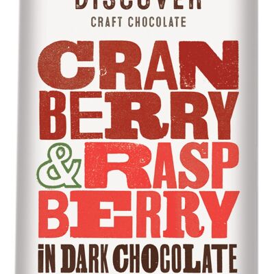 Cranberry and Raspberry in Dark Chocolate - No Added sugar, Vegan friendly