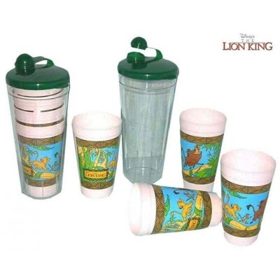 Disney Rey León Vaso gigante con 4 vasos