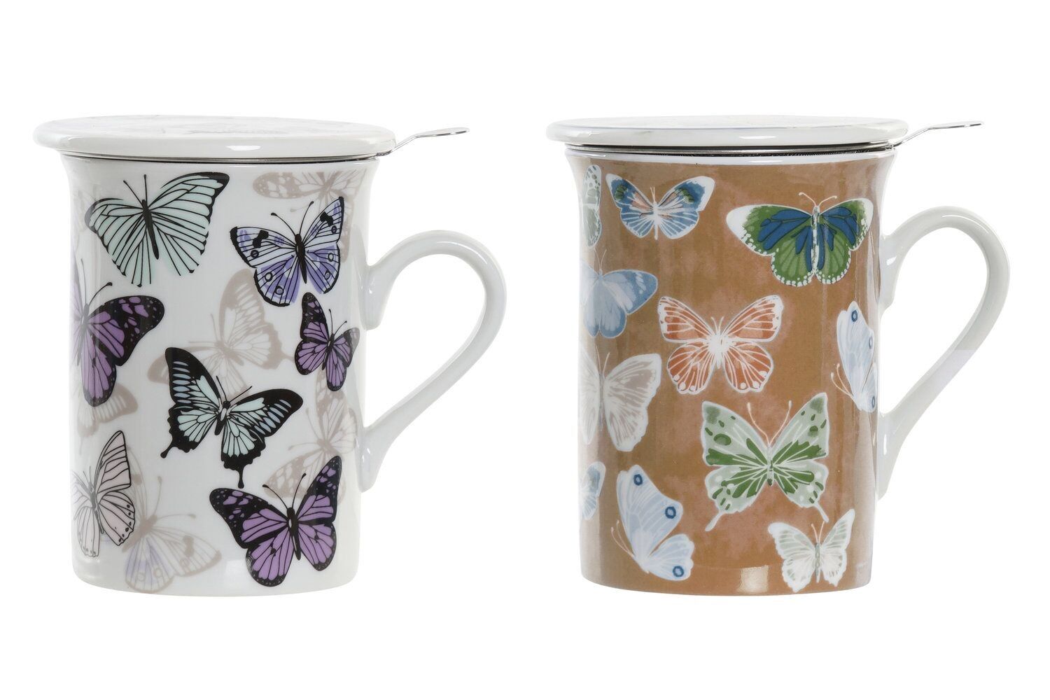 TAZZA PER INFUSO IN PORCELLANA 11X8,5X11 280ML, FARFALLA PC194426