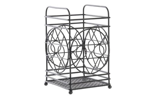 CUBERTERO METAL 12X12X20 GEOMETRICO NEGRO PC194482