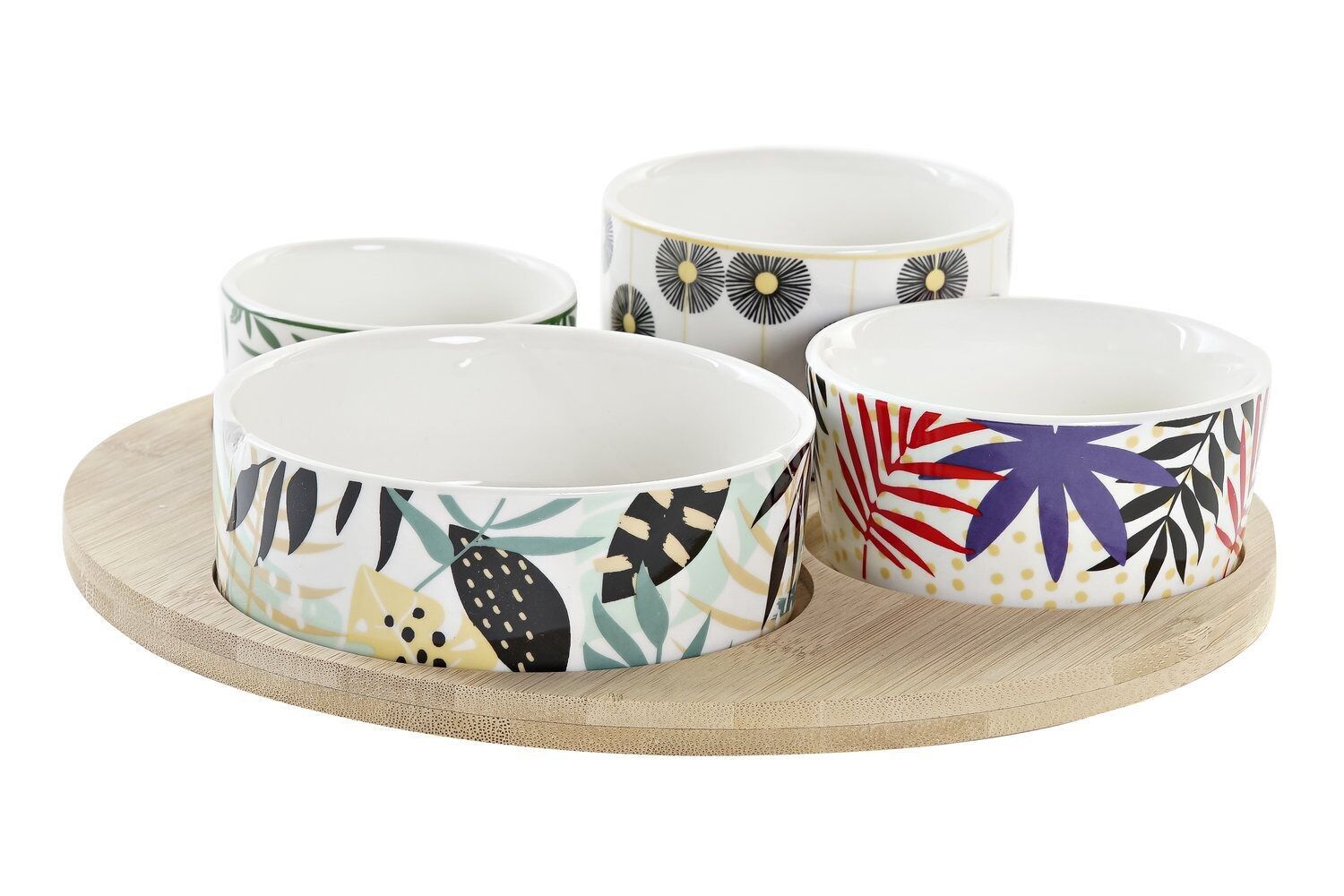 VORSPEISETISCHSET 5 STEINZEUG 23X23X5,6 TROPICAL PC194677