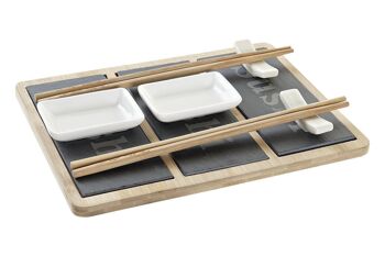 SUSHI SET 7 BAMBOU ARDOISE 25X19X3 NATUREL PC194691 1