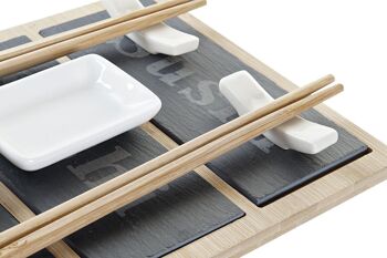 SUSHI SET 7 BAMBOU ARDOISE 25X19X3 NATUREL PC194691 2