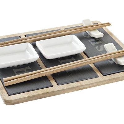 SUSHI SET 7 BAMBU PIZARRA 25X19X3 NATURAL PC194691