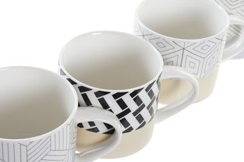 MUG GRÈS 14X9,5X8,7 420ML GÉOMÉTRIQUE 4 ASSORTIMENTS. PC194969 3