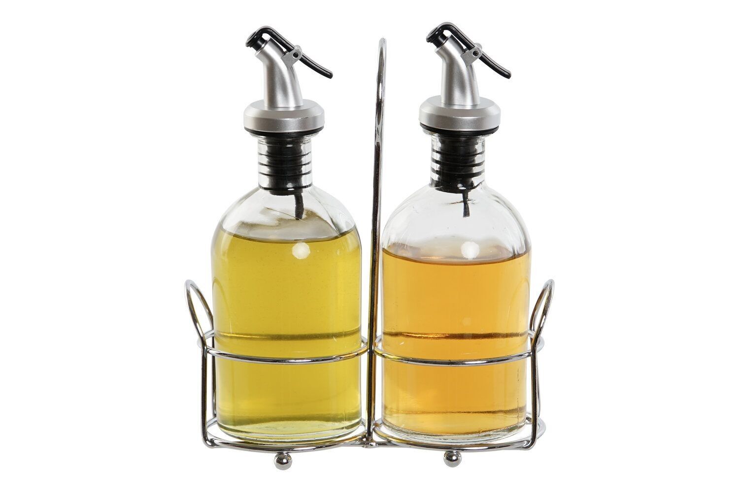 OLIO ACETO SET 2 VETRO METALLO 16X6,5X17,5 PC196040