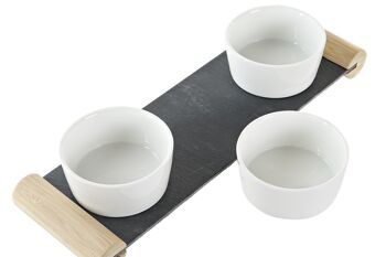 SET DE TABLE ENTRÉE 4 GRÈS ARDOISE 33X10X5.8 NOIR PC200215 5