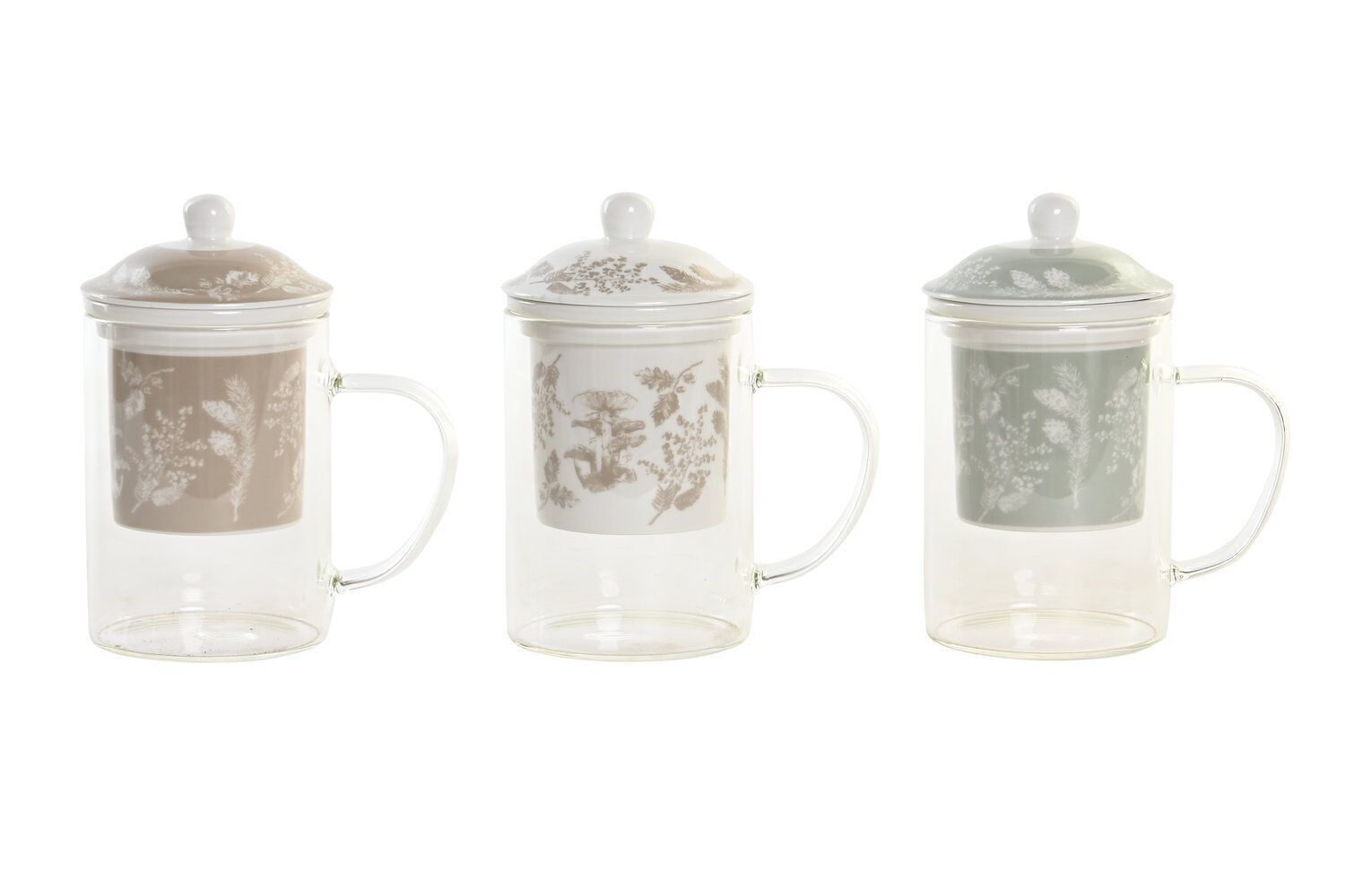 Aufgussbecher aus Glas 12 x 8 x 14,5 300 ml, 3 Sortimente. PC200265