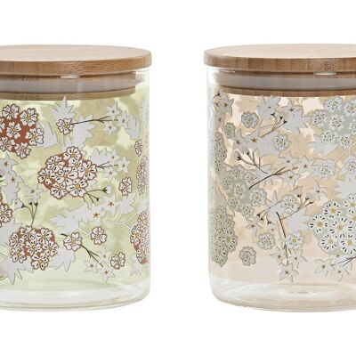 BAMBOO BOROSILICATE JAR 10X10X12,5 700 ML, 2 ASSORTMENTS. PC200300