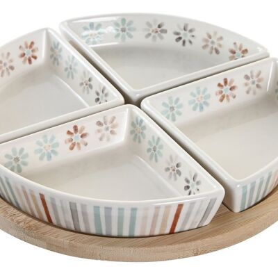 ANTIPASTO SET 5 GRES BAMBOO 21,5X21,5X1 MULTICOLOR PC200332