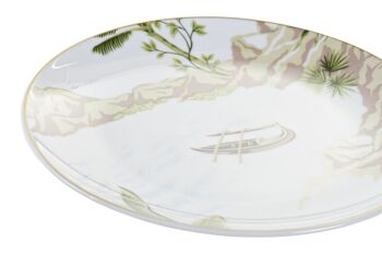 SET 18 VAISSELLE PORCELAINE 27X27X3 VERT TROPICAL PC200774 3