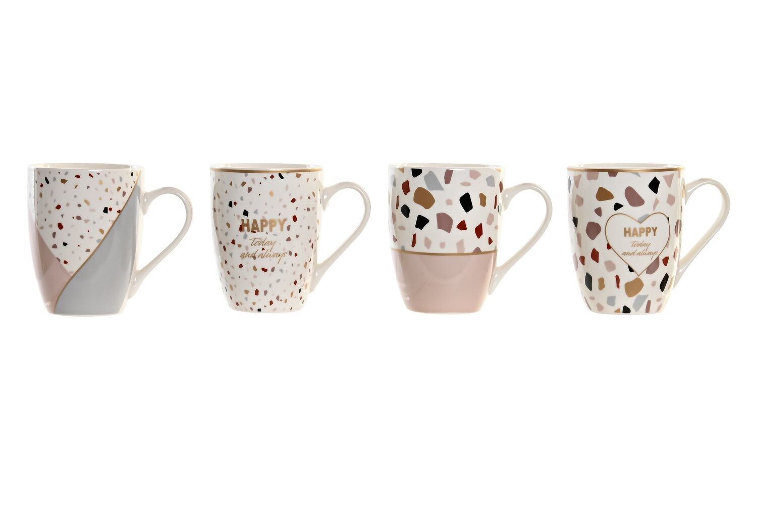 TAZZA PORCELLANA 11,5X8,3X10,5 340ML TERRAZZO 4 ASSORTITI. PC201114