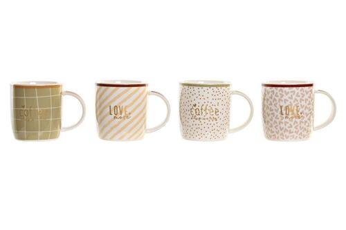 MUG PORCELANA NEW BONE 11,5X8,3X9,5 365ML 4 SURT. PC201117