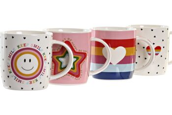 MUG PORCELAINE NEW BONE 11,5X8,3X9,5 365ML 4 ASSORTIMENTS. PC201120 2