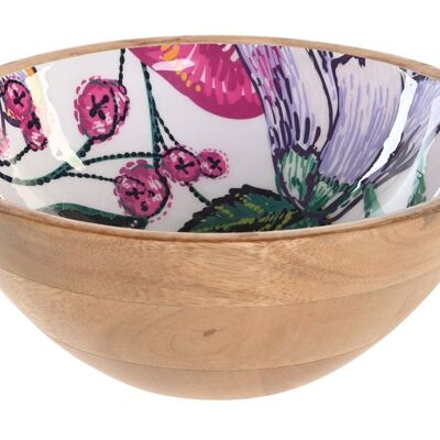 HANDLE BOWL 17X17X7 MULTICOLOR ENAMEL FLOWERS PC201846