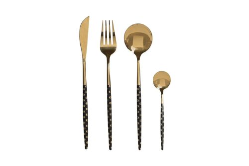 CUBERTERIA SET 16 INOX 2X0,3X21 2,5MM TOPOS NEGRO PC202226