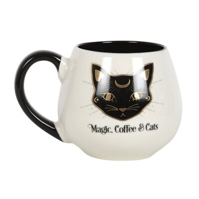 Tasse arrondie Magie, café et chats