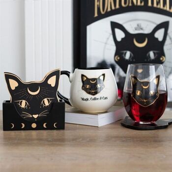 Tasse arrondie Magie, café et chats 4